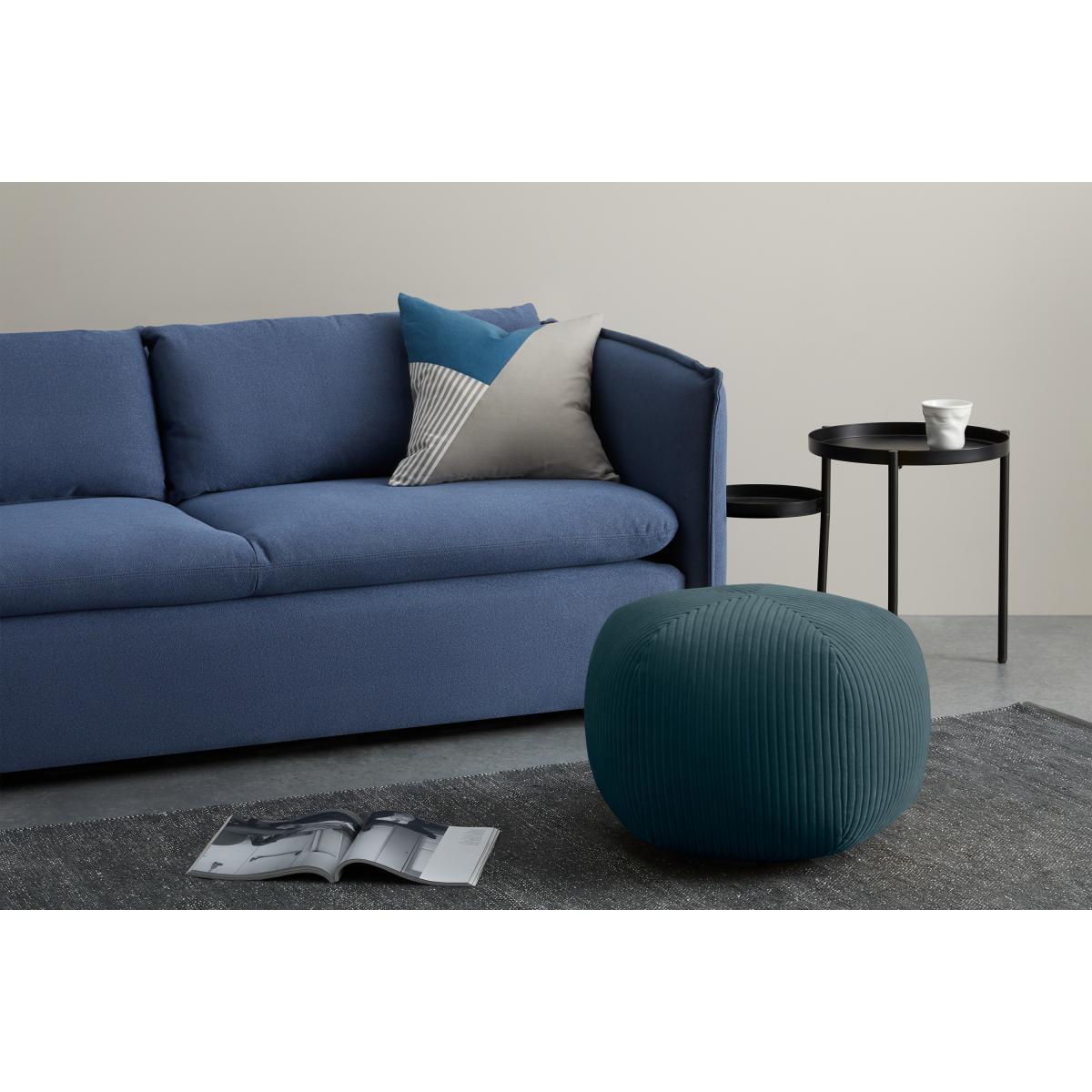 Pebble Pentagon Pouffe, Teal Corduroy Velvet – image 4