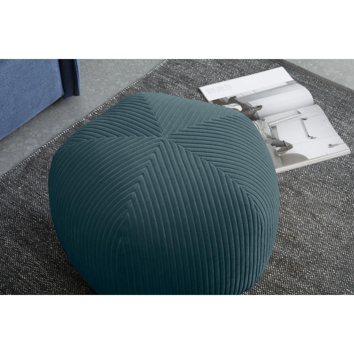 Pebble Pentagon Pouffe, Teal Corduroy Velvet – image 5
