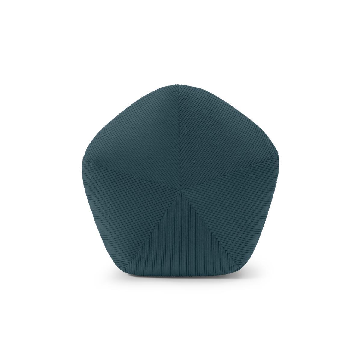 Pebble Pentagon Pouffe, Teal Corduroy Velvet – image 7