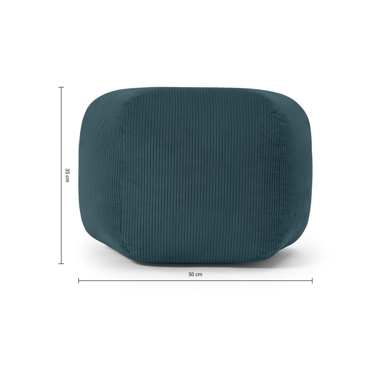 Pebble Pentagon Pouffe, Teal Corduroy Velvet – image 9
