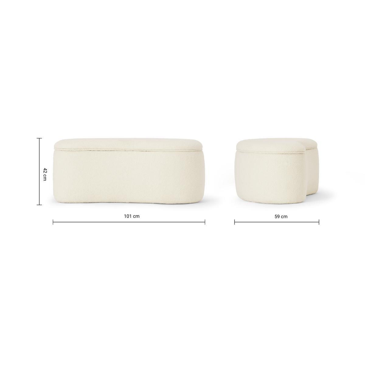Kooper Storage Pouffe, White Boucle – image 8