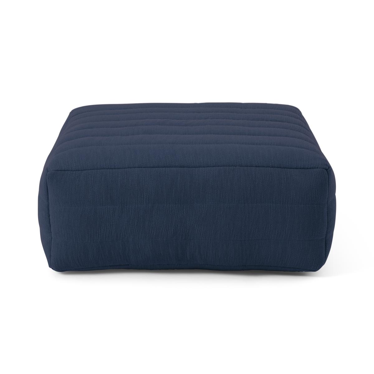 Gus Quilted Modular Floor Cushion, Navy Cotton Slub – image 2