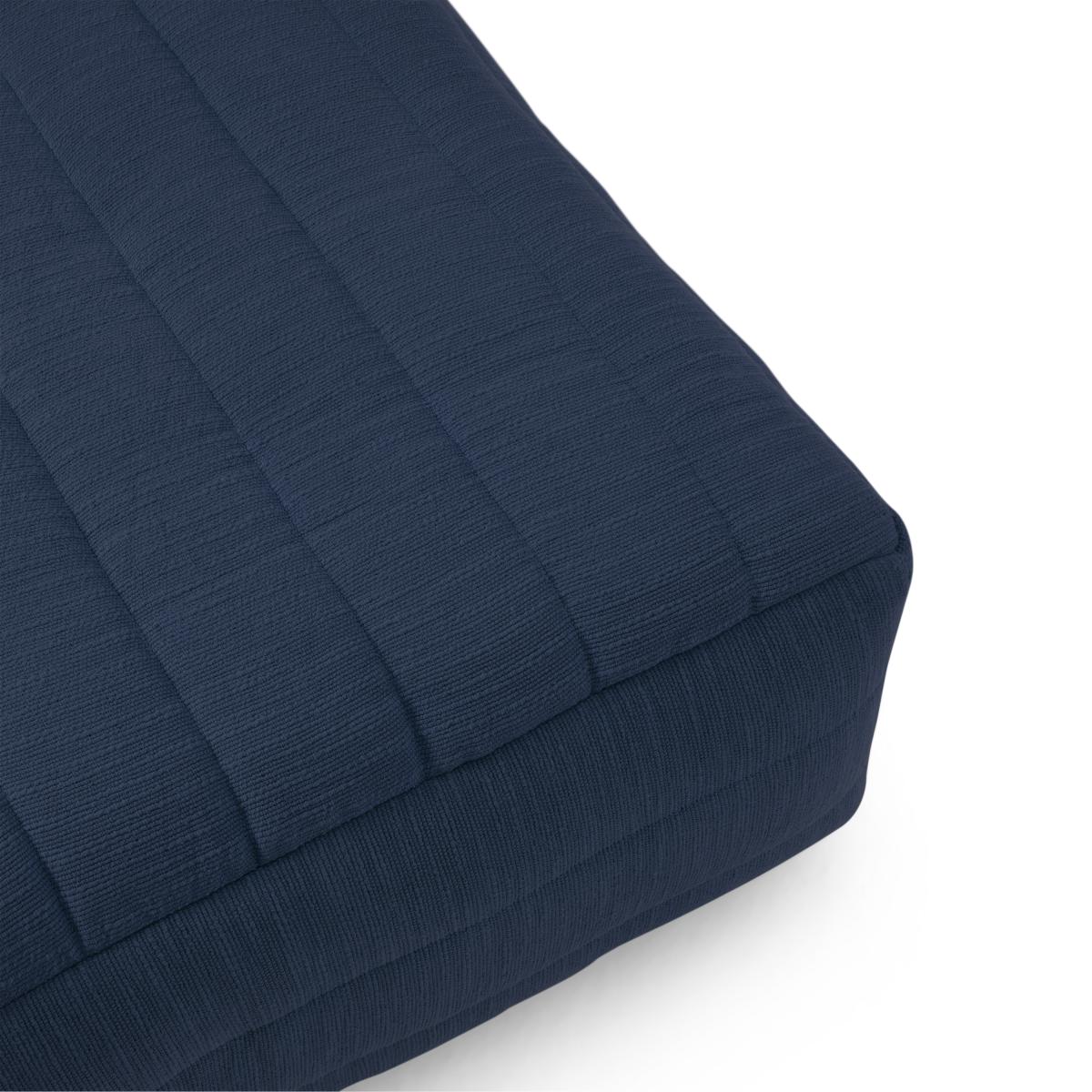 Gus Quilted Modular Floor Cushion, Navy Cotton Slub – image 13
