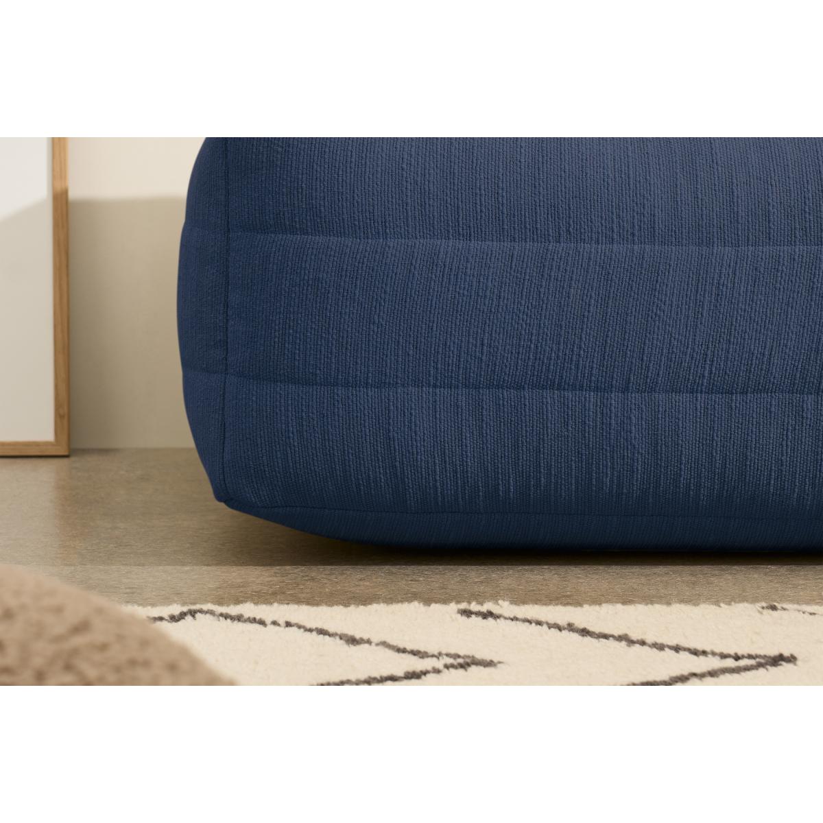 Gus Quilted Modular Floor Cushion, Navy Cotton Slub – image 6