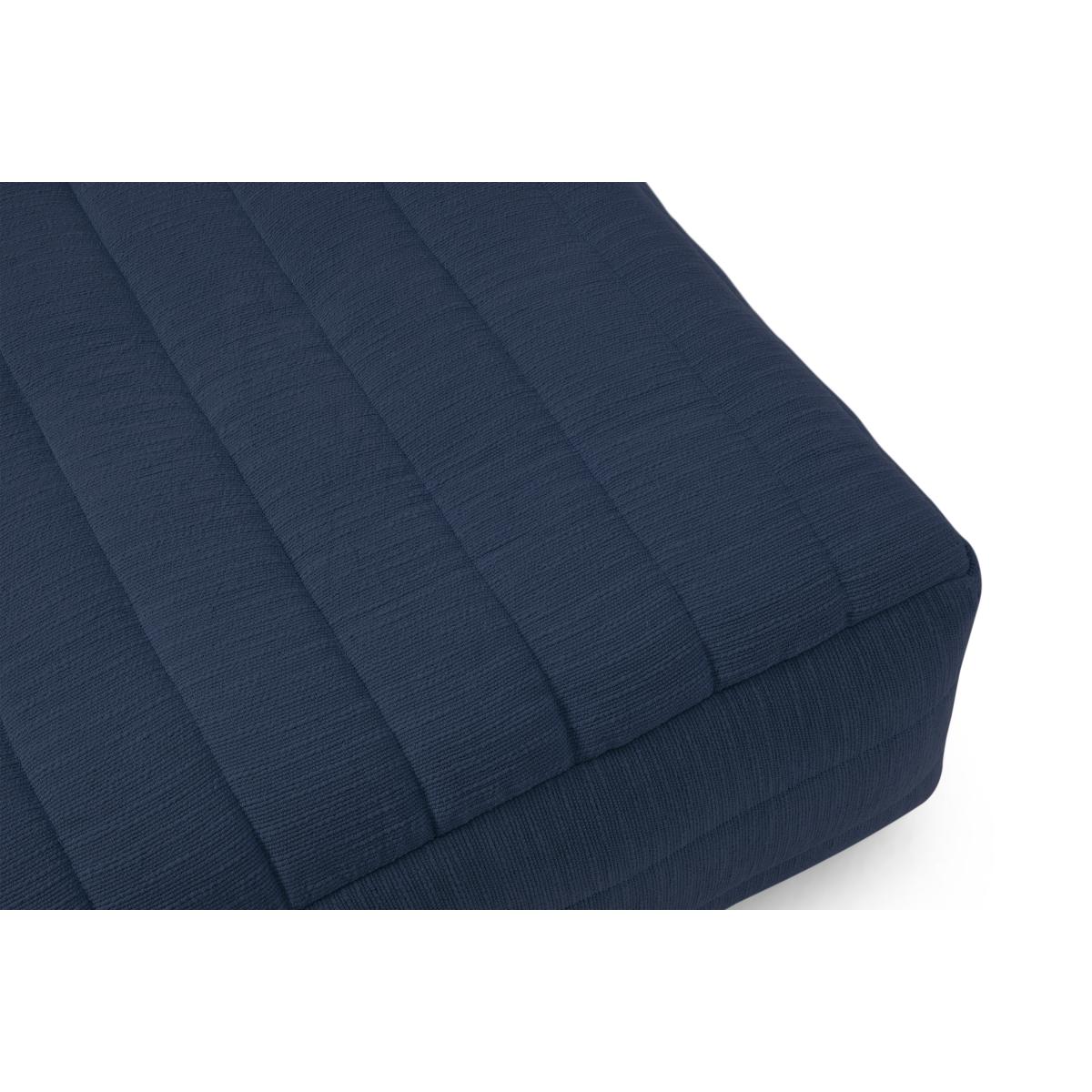 Gus Quilted Modular Floor Cushion, Navy Cotton Slub – image 7