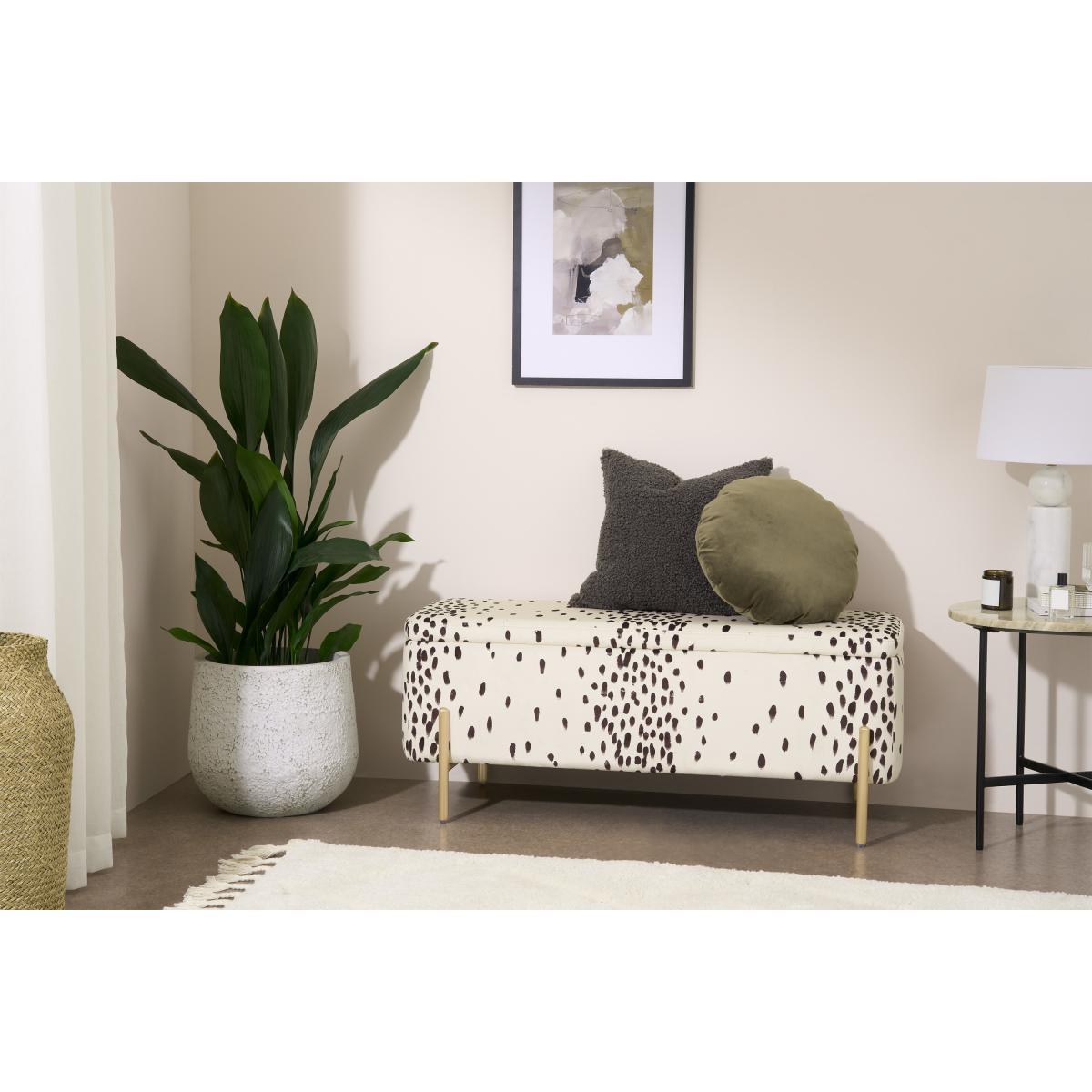 Poodle & Blonde Asare Dalmatian Upholstered Storage Ottoman Bench, Cocoa – image 4