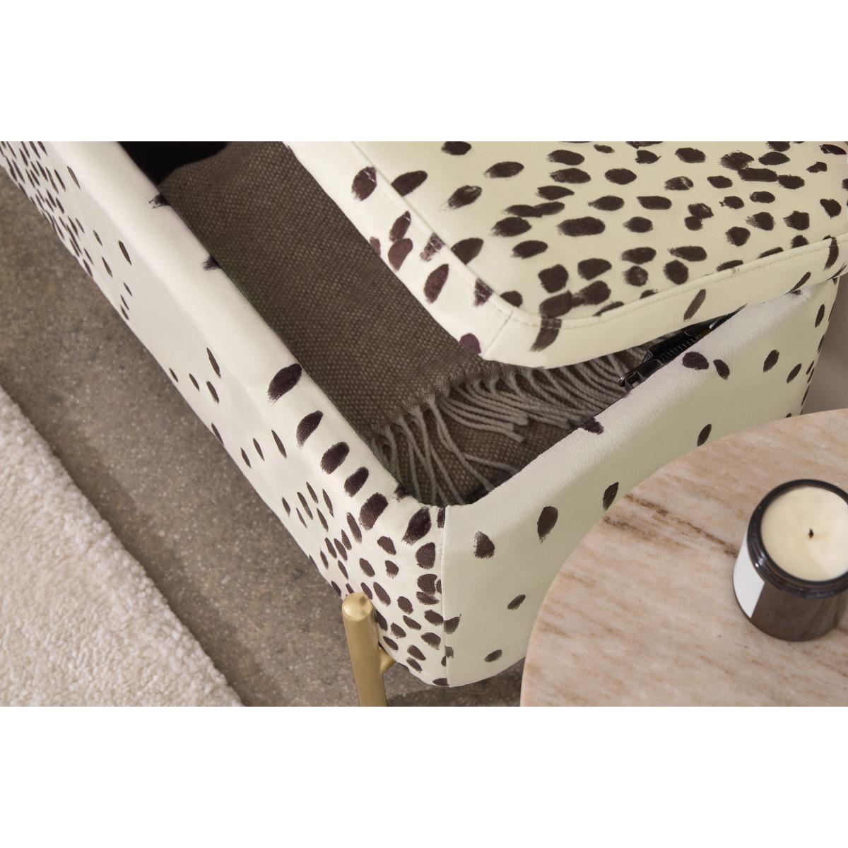 Poodle & Blonde Asare Dalmatian Upholstered Storage Ottoman Bench, Cocoa – image 5