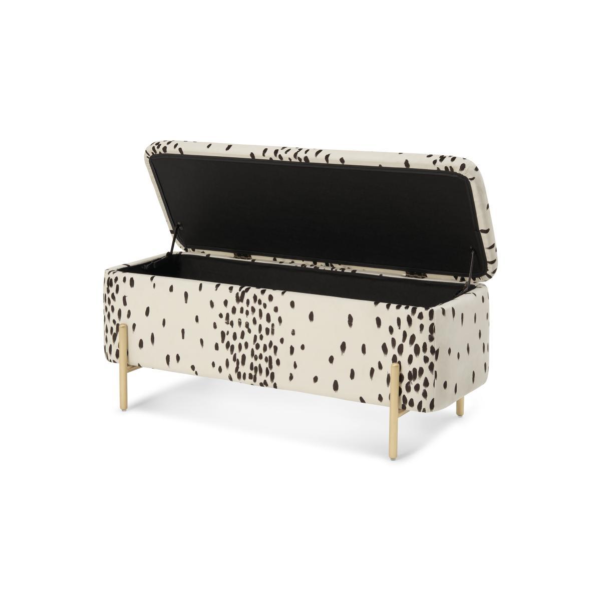 Poodle & Blonde Asare Dalmatian Upholstered Storage Ottoman Bench, Cocoa – image 6