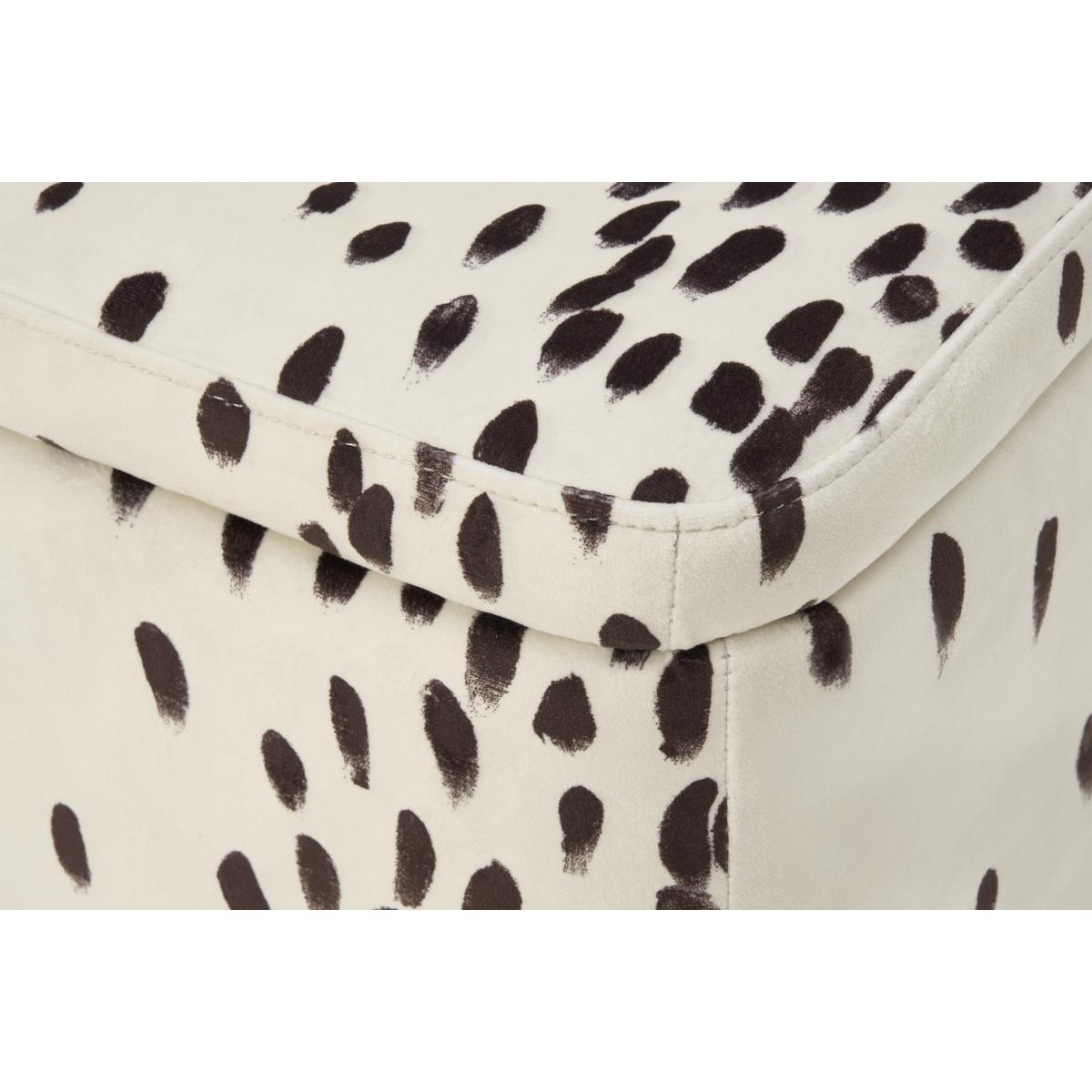 Poodle & Blonde Asare Dalmatian Upholstered Storage Ottoman Bench, Cocoa – image 7