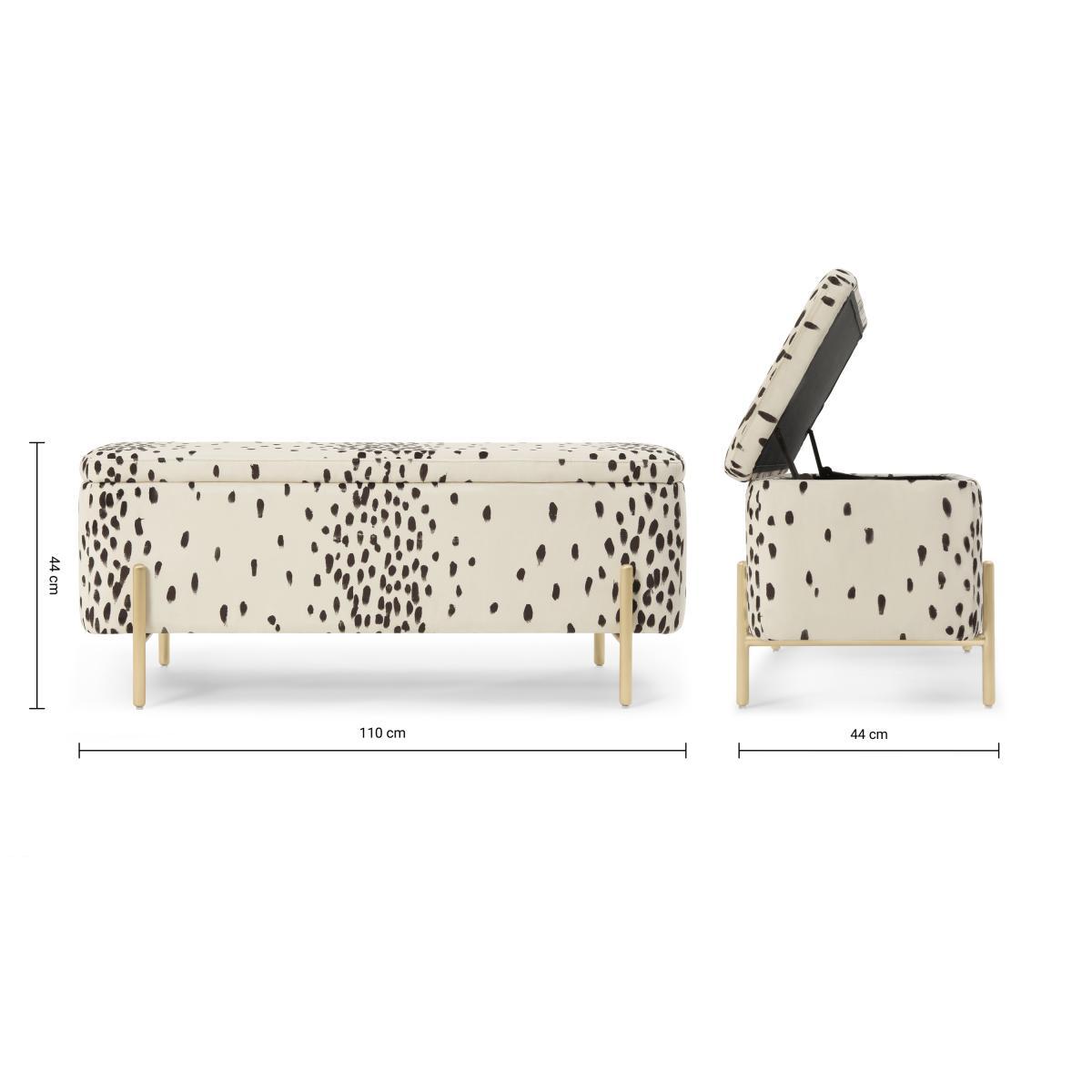 Poodle & Blonde Asare Dalmatian Upholstered Storage Ottoman Bench, Cocoa – image 10