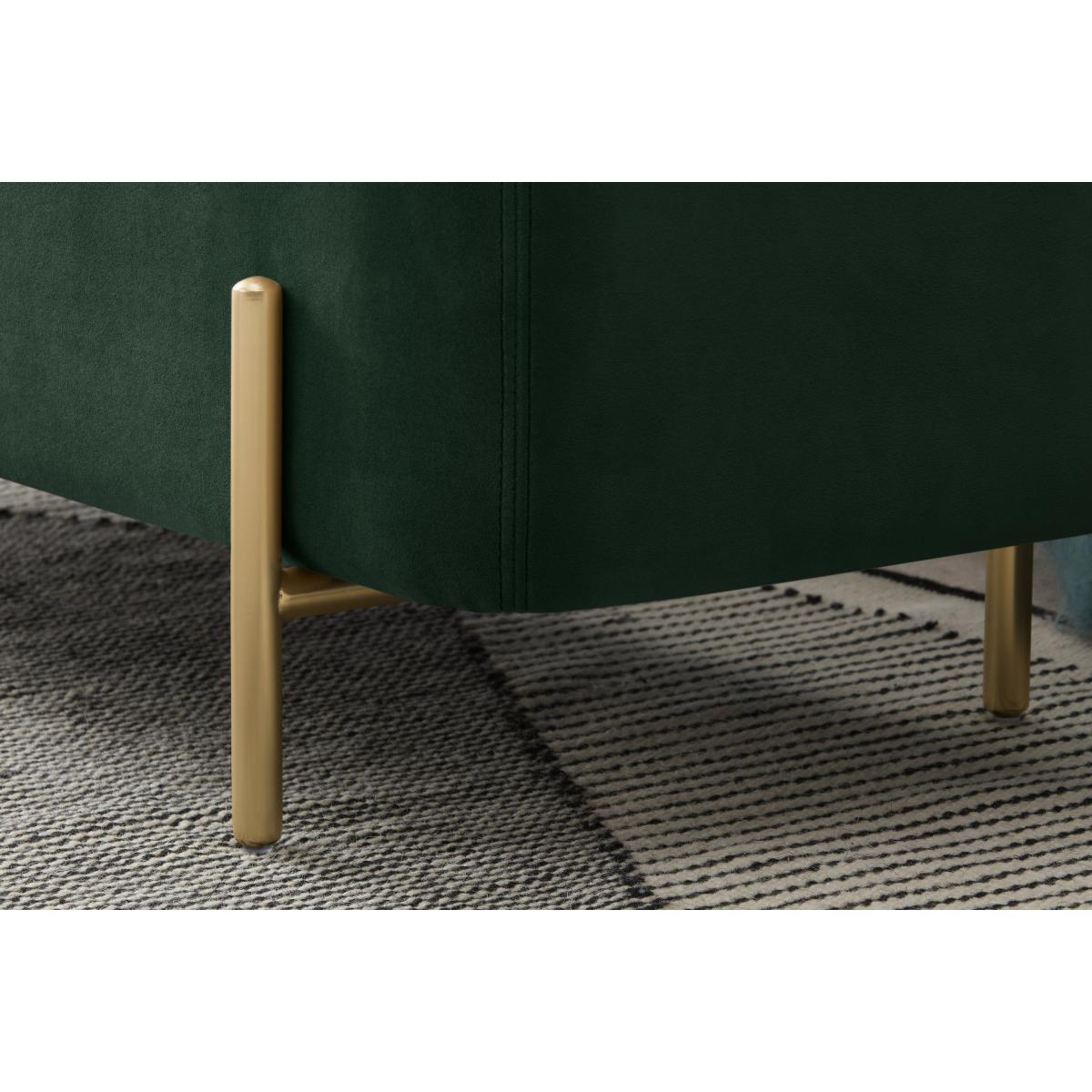 Asare 110cm Upholstered Ottoman Storage Bench, Pine Green and Brass – image 7