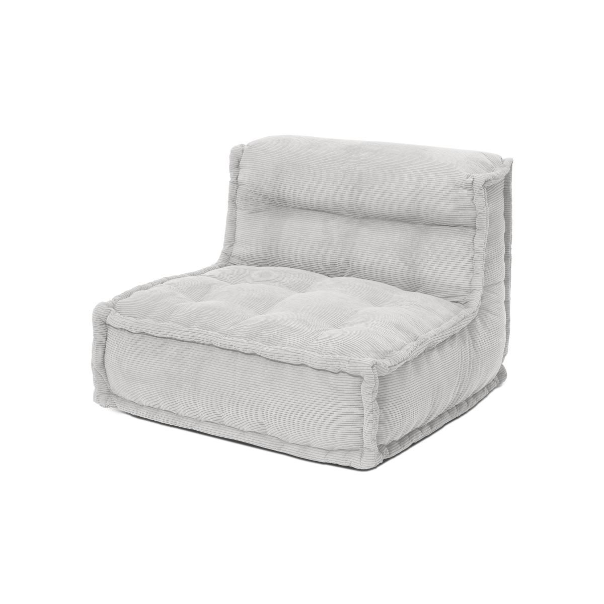 Sully Modular Floor Cushion, Stone Grey Corduroy Velvet – image 2