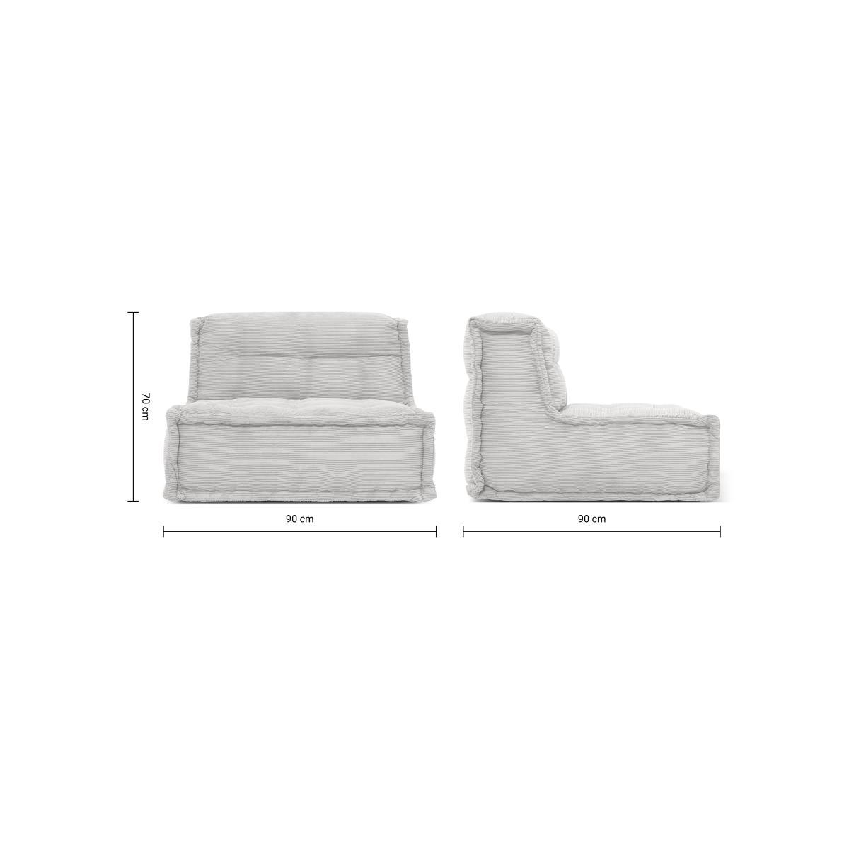 Sully Modular Floor Cushion, Stone Grey Corduroy Velvet – image 7