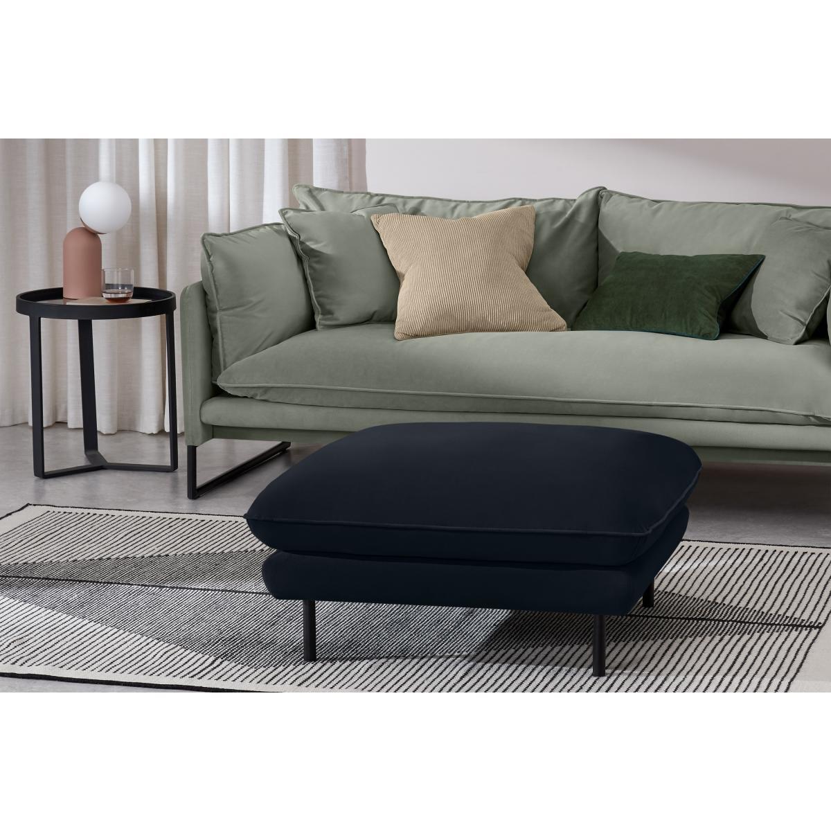 Analia Soft Filled Pillow Top Ottoman, Twilight Blue Velvet – image 4