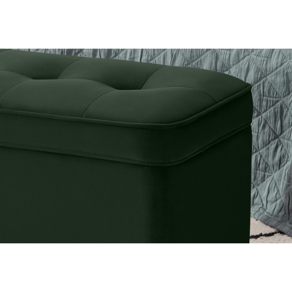 Lavelle Ottoman Bench with Walnut Stain Plinth, Laurel Green Velvet – image 7