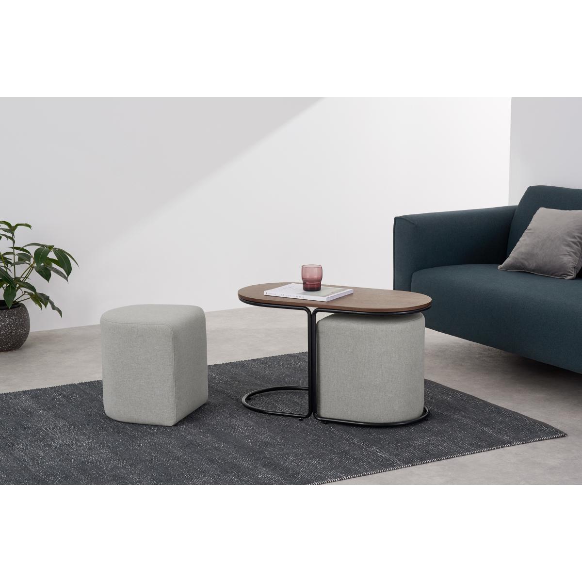 Marade Table + Ottoman Set, Hail Grey – image 8