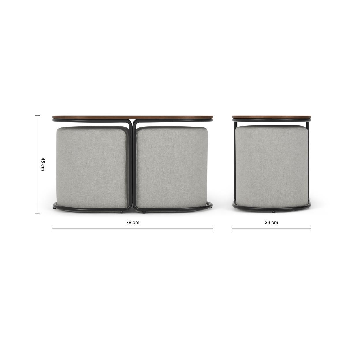 Marade Table + Ottoman Set, Hail Grey – image 10