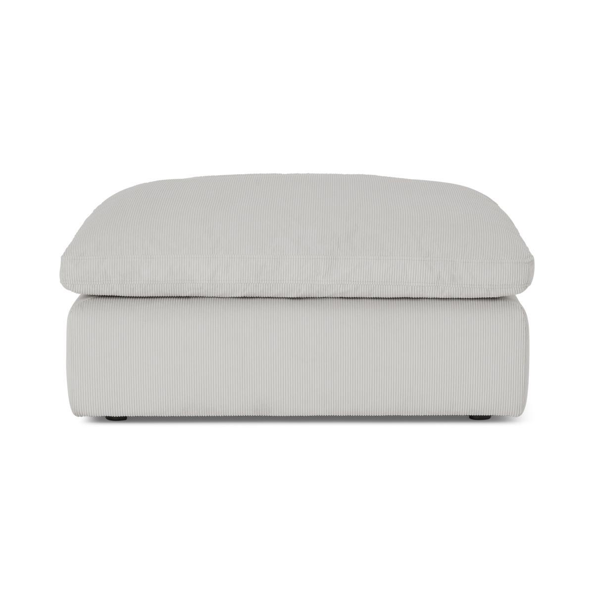 Samona Pillowtop Footstool, Stone Grey Corduroy Velvet – image 2