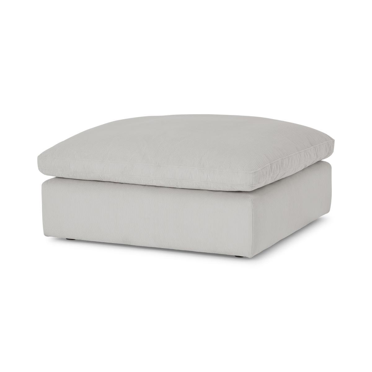 Samona Pillowtop Footstool, Stone Grey Corduroy Velvet – image 3