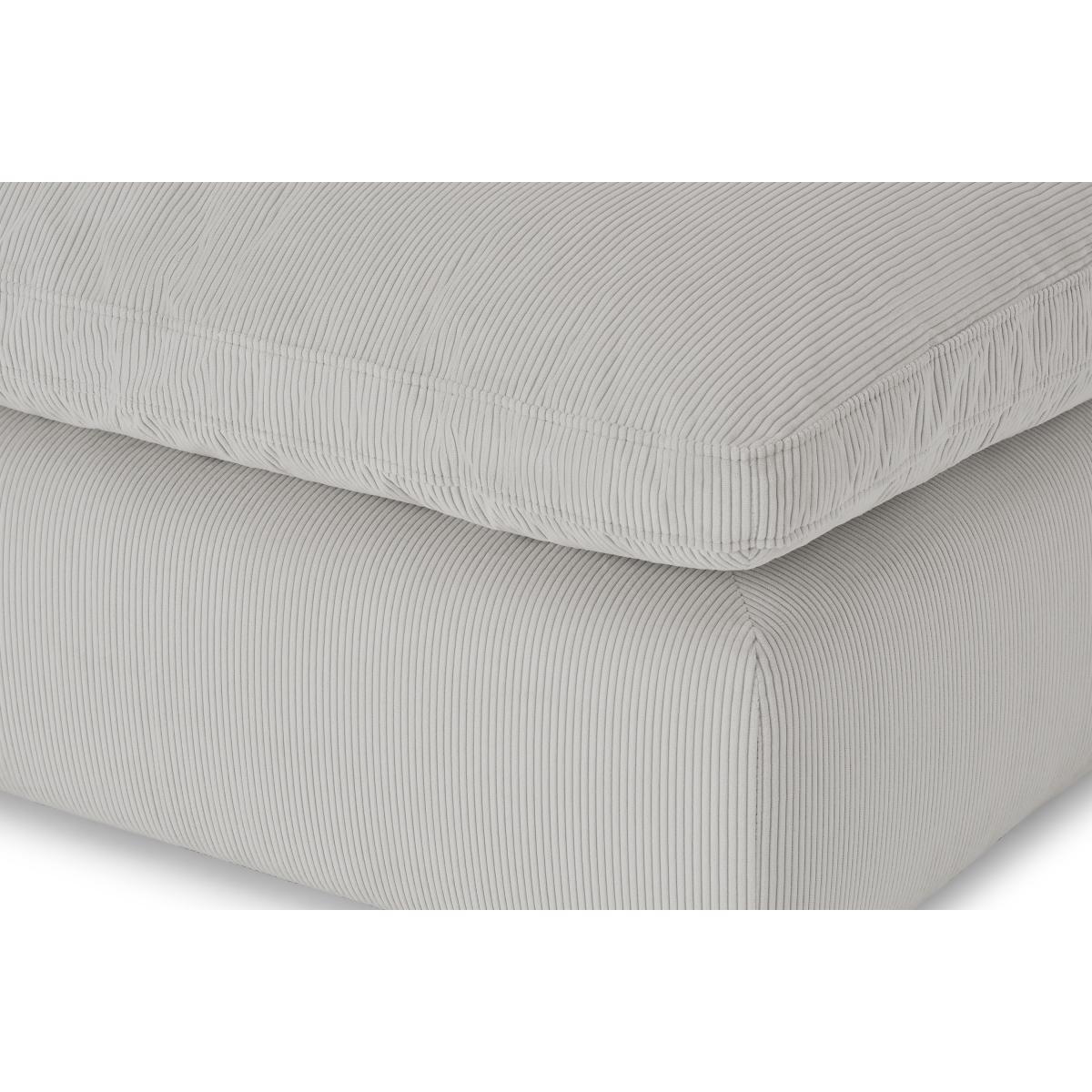Samona Pillowtop Footstool, Stone Grey Corduroy Velvet – image 6