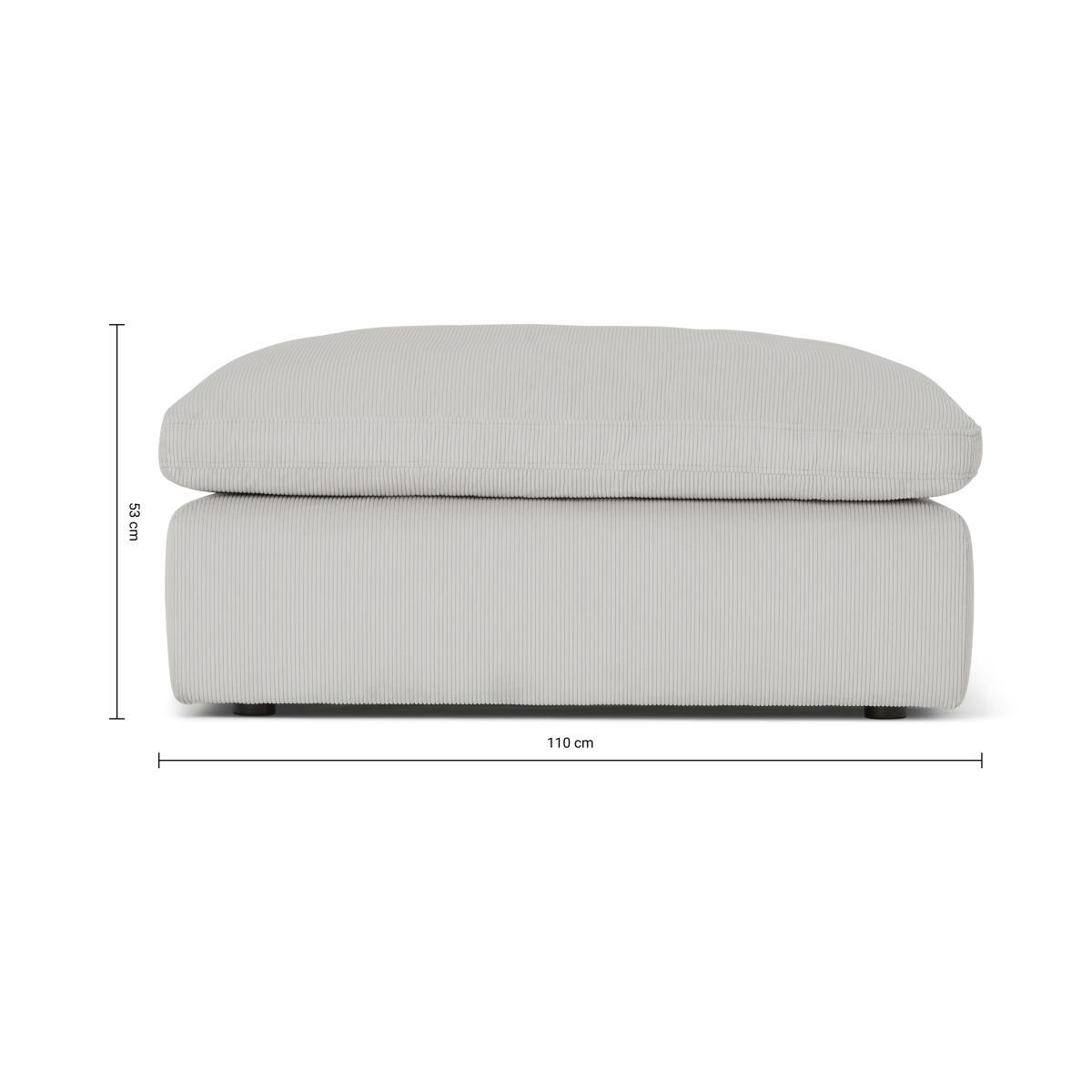 Samona Pillowtop Footstool, Stone Grey Corduroy Velvet – image 8