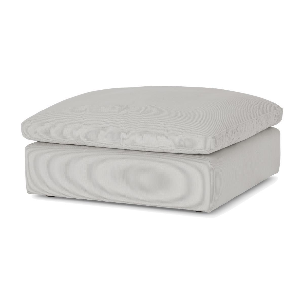 Samona Pillowtop Footstool, Stone Grey Corduroy Velvet – image 1