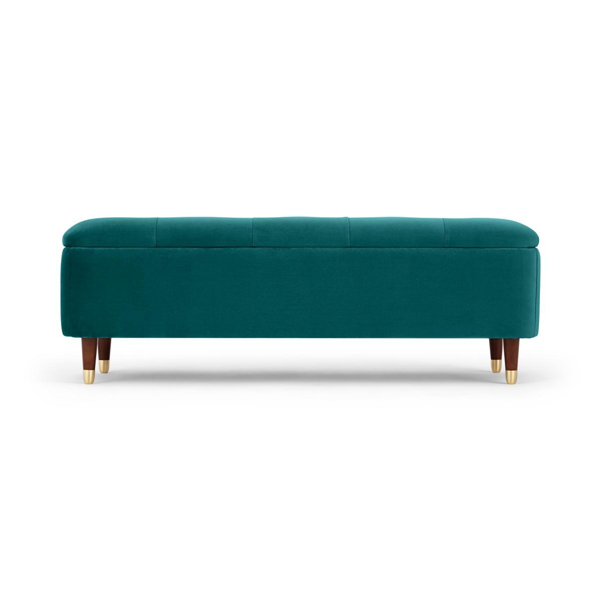 Margot Ottoman Storage Bench, Seafoam Blue Velvet – image 2
