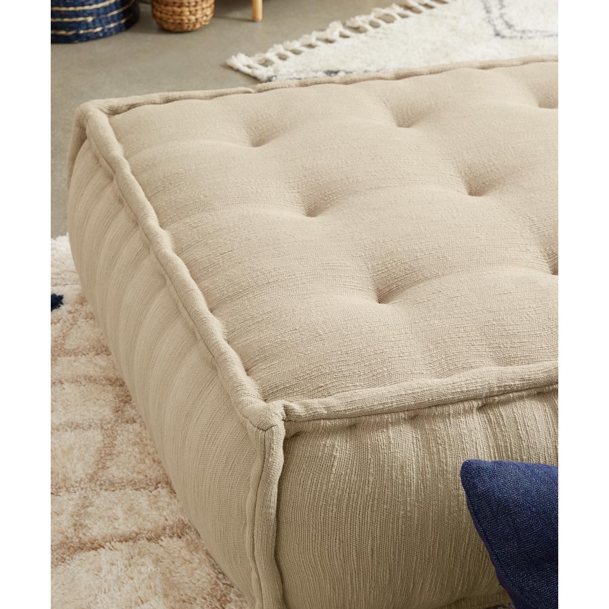 Sully Large Floor Cushion, Oatmeal Cotton Slub – image 4