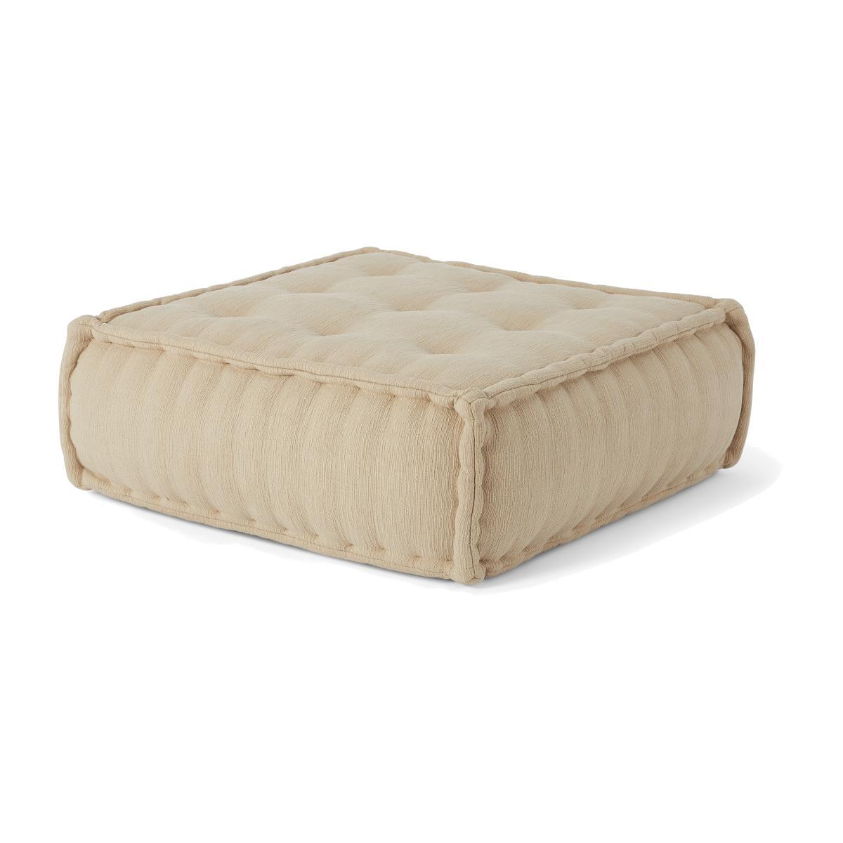 Sully Large Floor Cushion, Oatmeal Cotton Slub – image 1