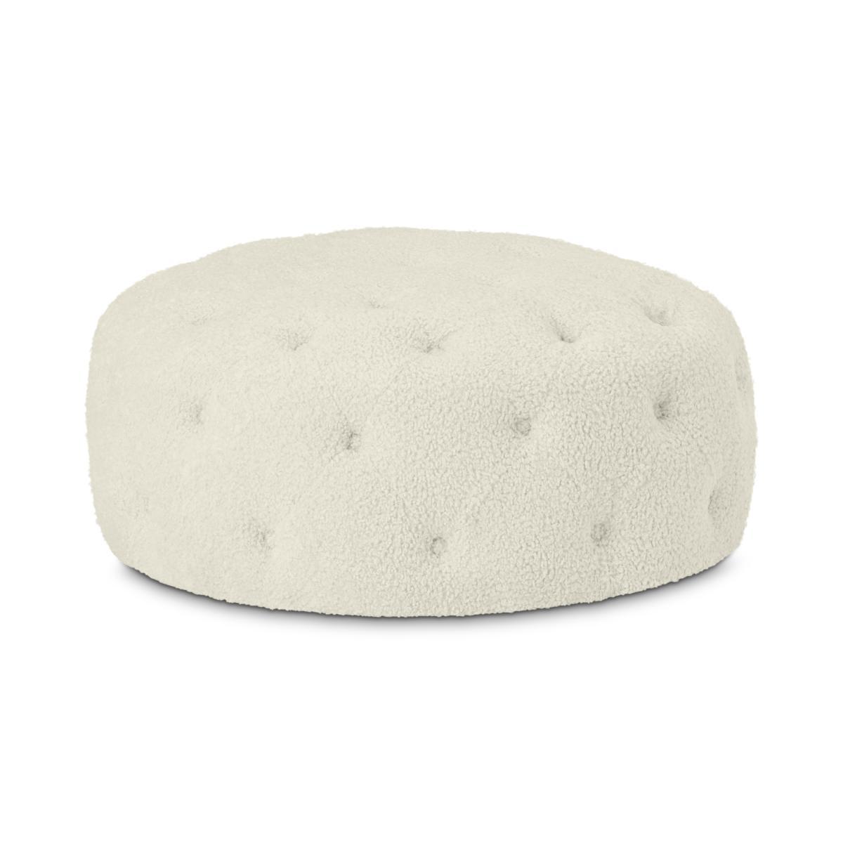 Hampton Round Pouffe, Large, Faux Sheepskin – image 2