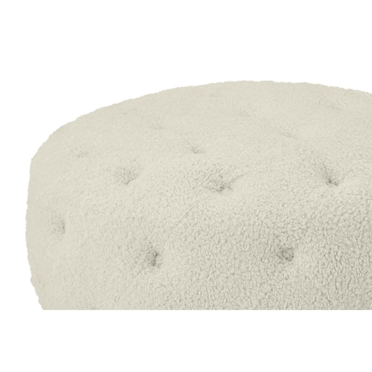 Hampton Round Pouffe, Large, Faux Sheepskin – image 5