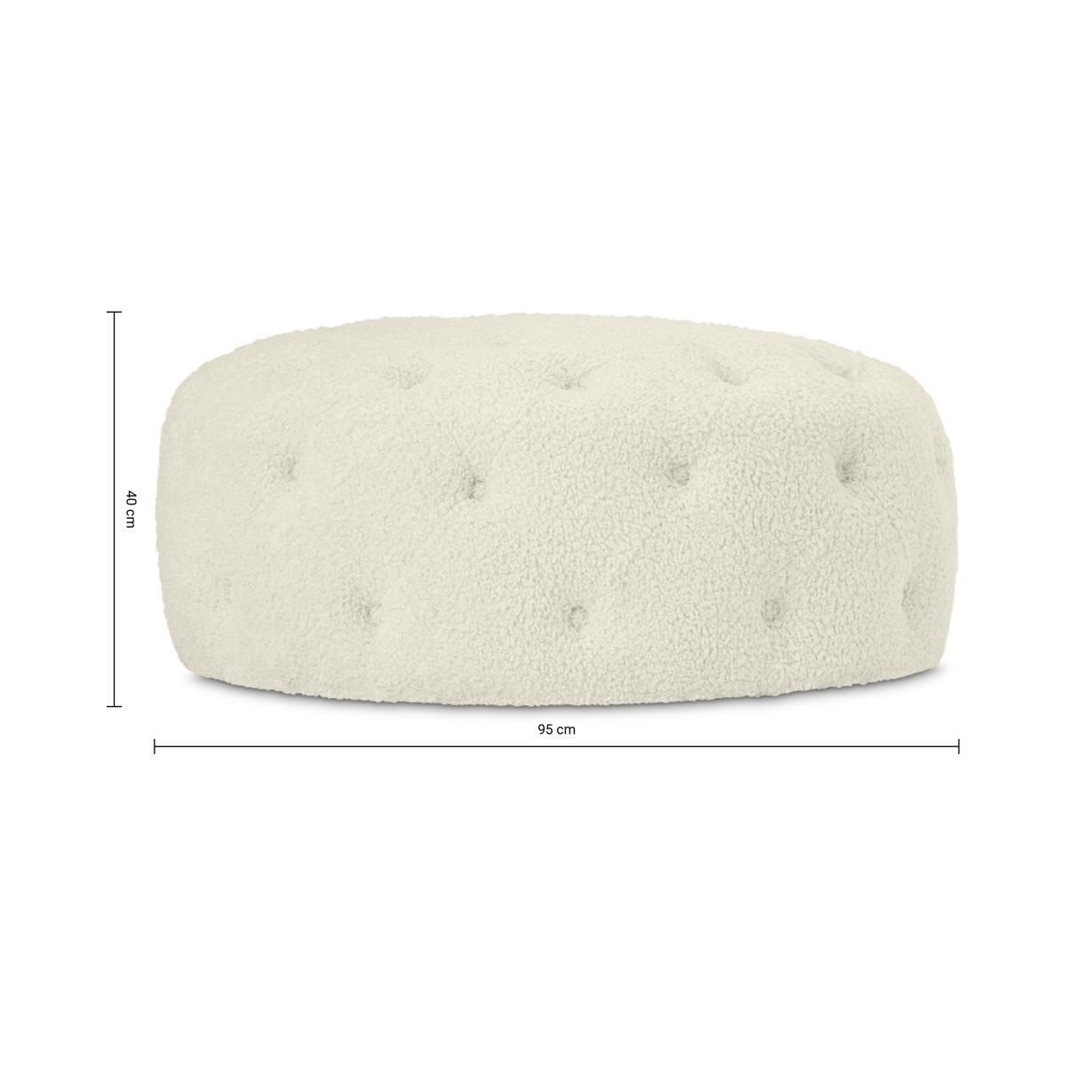 Hampton Round Pouffe, Large, Faux Sheepskin – image 7