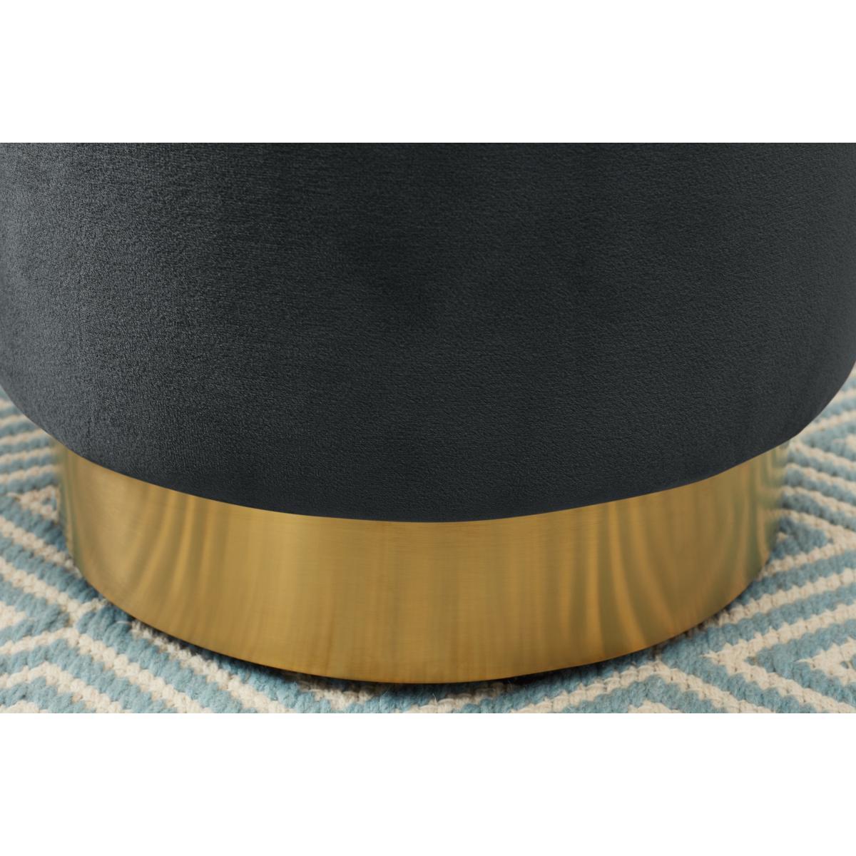 Hetherington Small Brass Base Pouffe, Mirage Grey Velvet – image 5