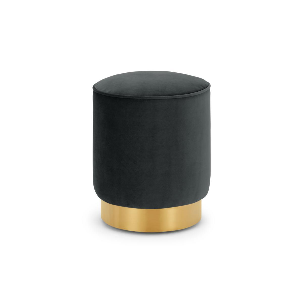 Hetherington Small Brass Base Pouffe, Mirage Grey Velvet – image 6