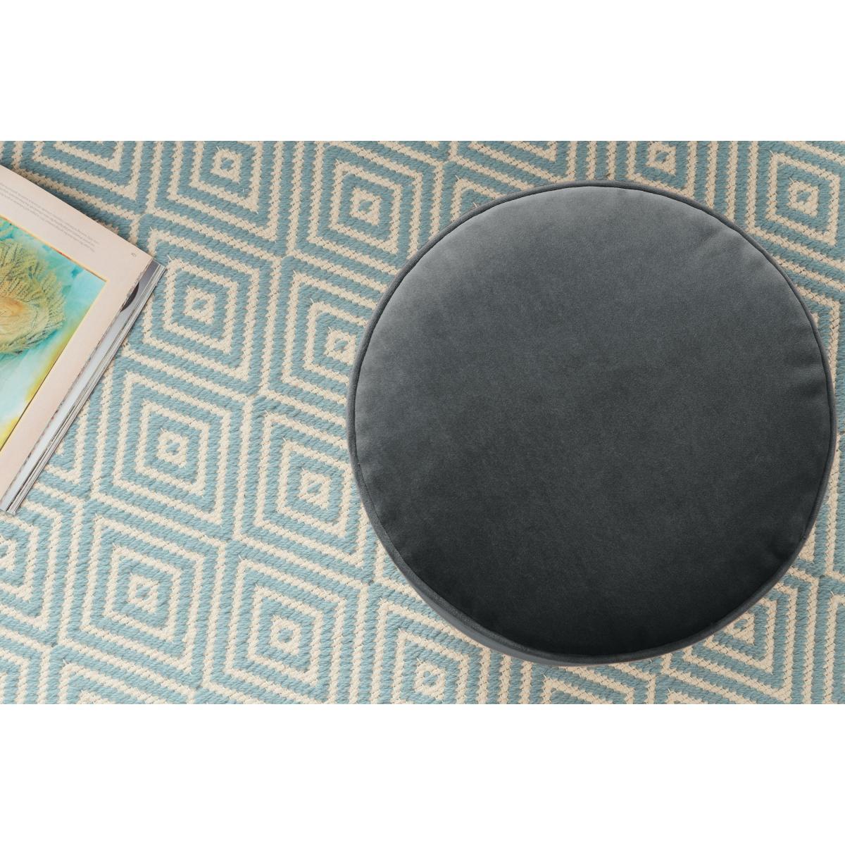 Hetherington Small Brass Base Pouffe, Mirage Grey Velvet – image 7