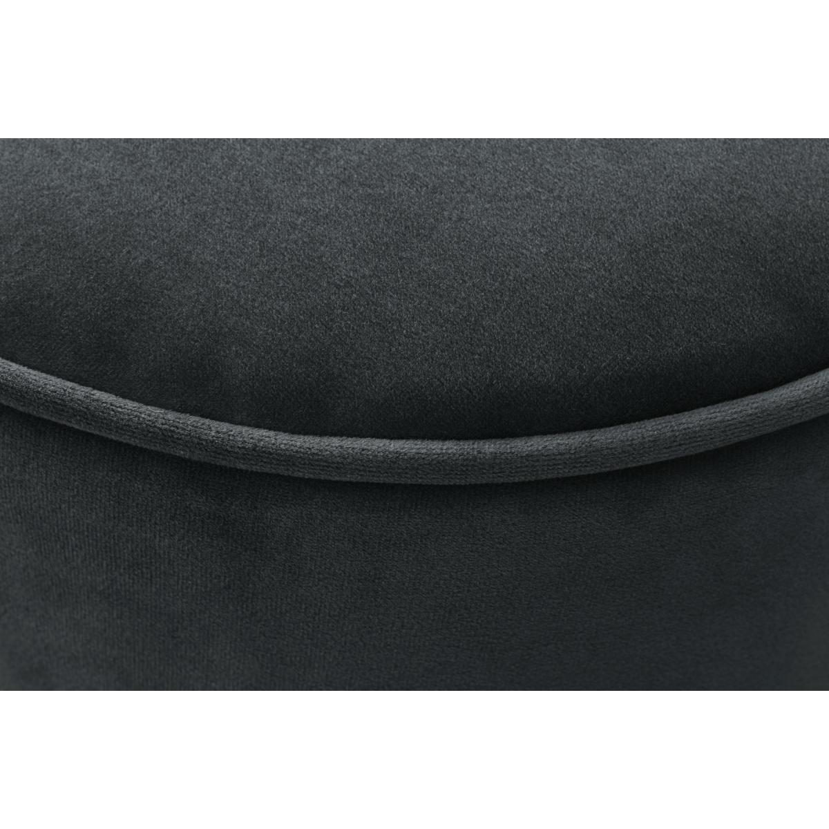 Hetherington Small Brass Base Pouffe, Mirage Grey Velvet – image 8