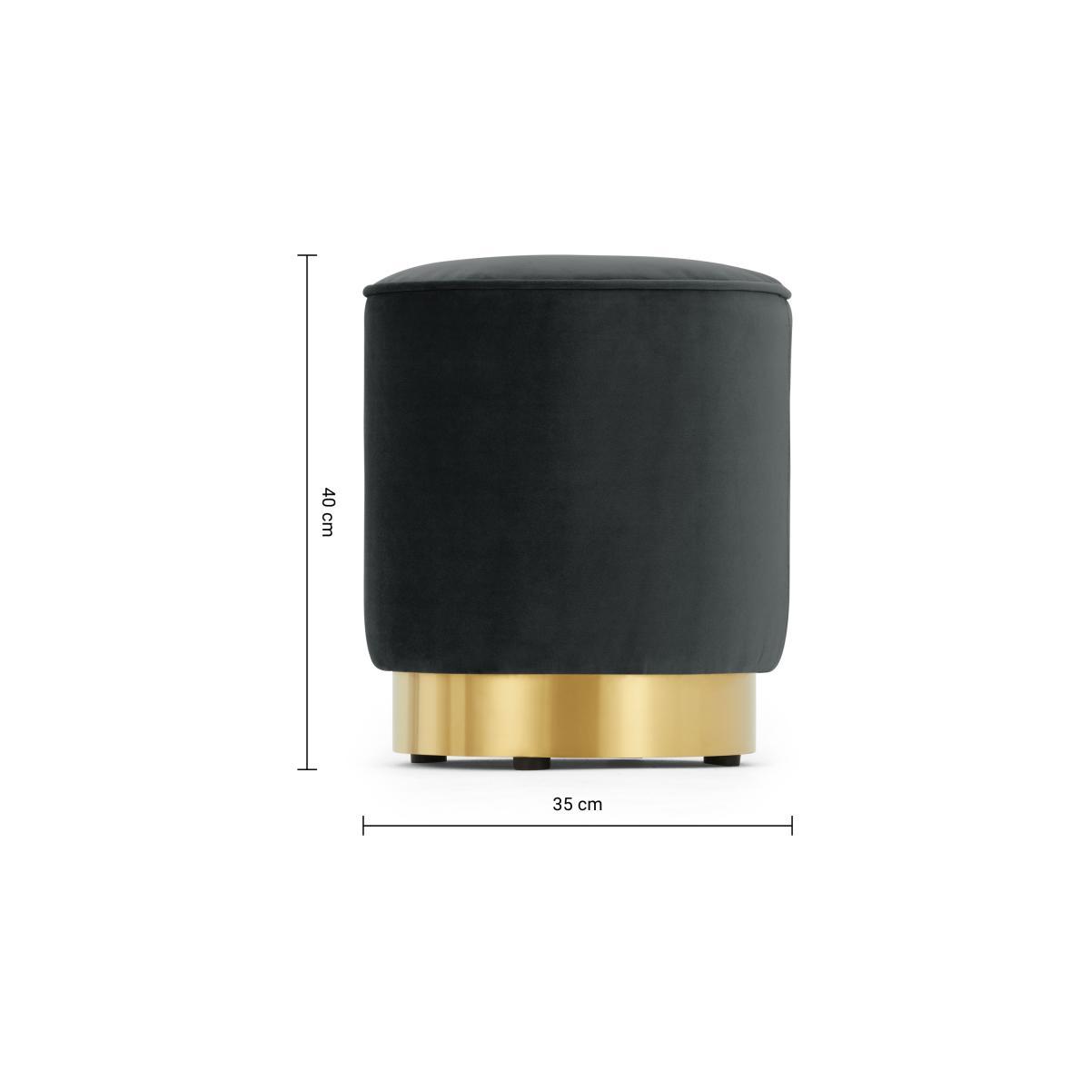 Hetherington Small Brass Base Pouffe, Mirage Grey Velvet – image 10