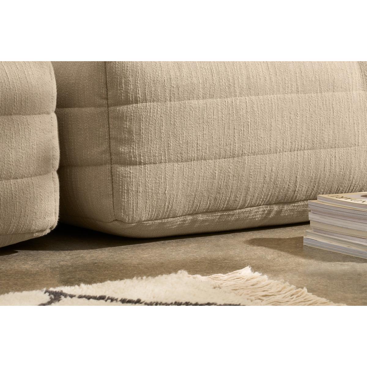 Gus Quilted Modular Corner Bean Seat, Oatmeal Cotton Slub – image 6