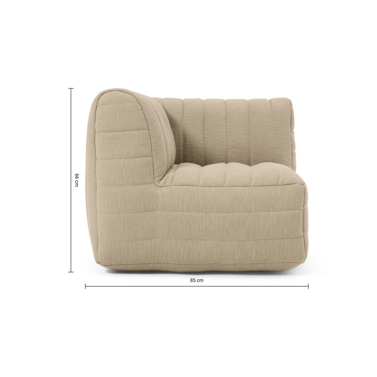 Gus Quilted Modular Corner Bean Seat, Oatmeal Cotton Slub – image 9