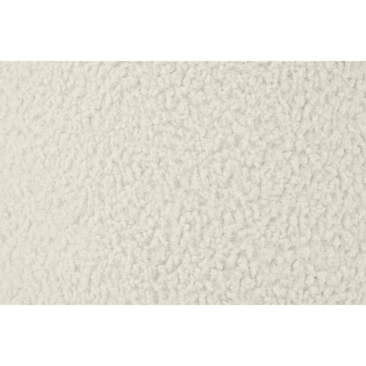 Hetherington Small Wooden Pouffe, Faux Sheepskin & Dark Stain – image 6