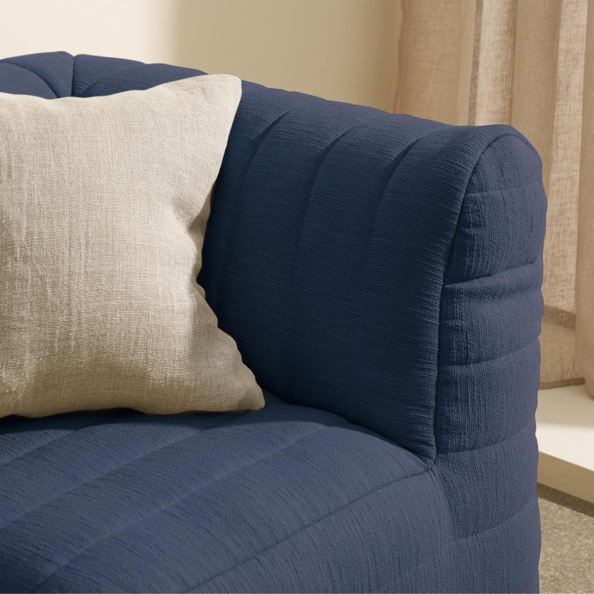 Gus Quilted Corner Modular Bean Seat, Navy Cotton Slub – image 11