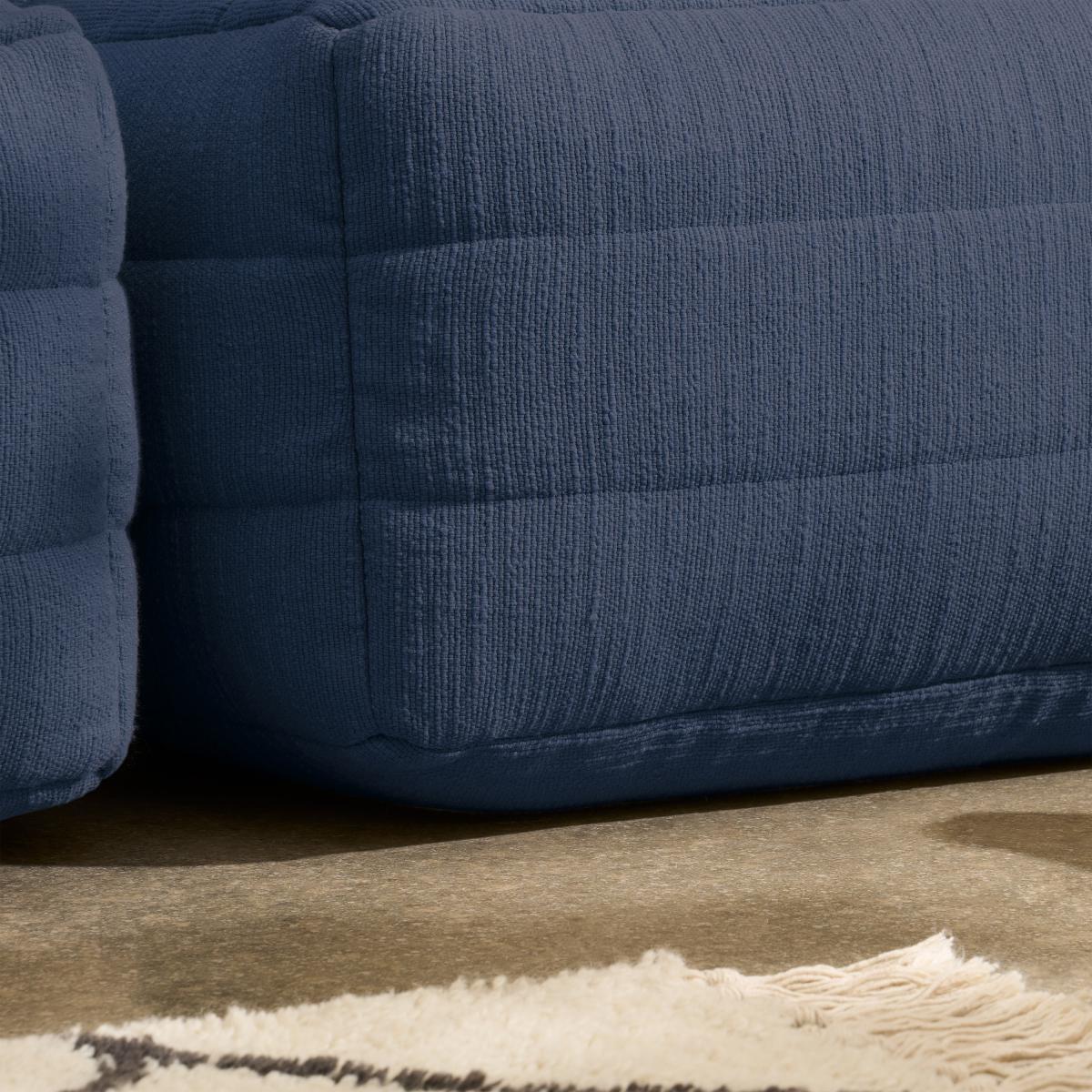 Gus Quilted Corner Modular Bean Seat, Navy Cotton Slub – image 12