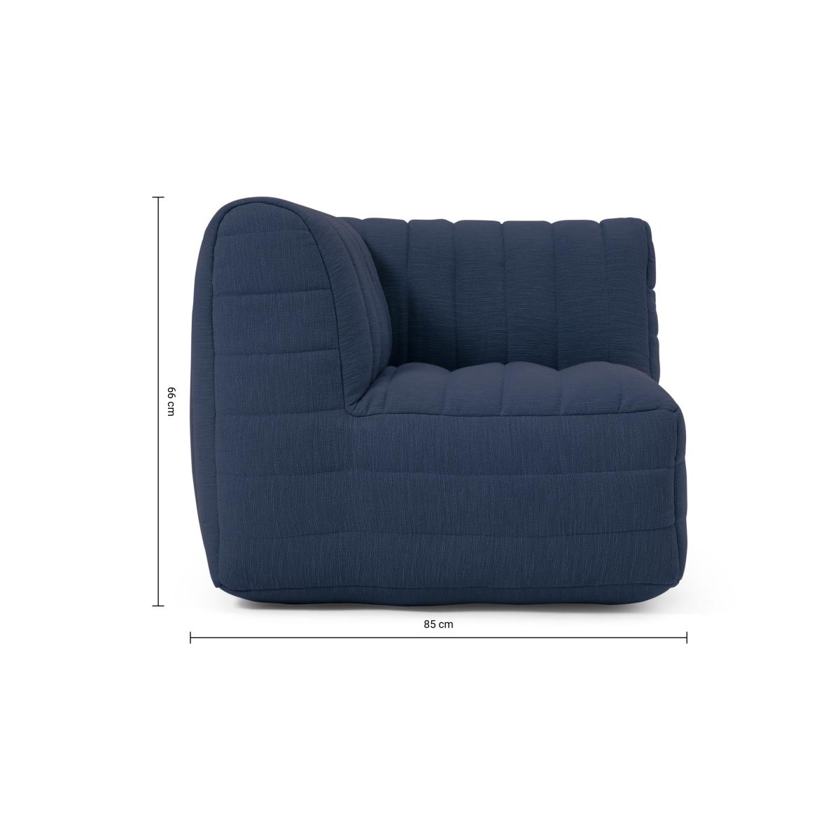 Gus Quilted Corner Modular Bean Seat, Navy Cotton Slub – image 9
