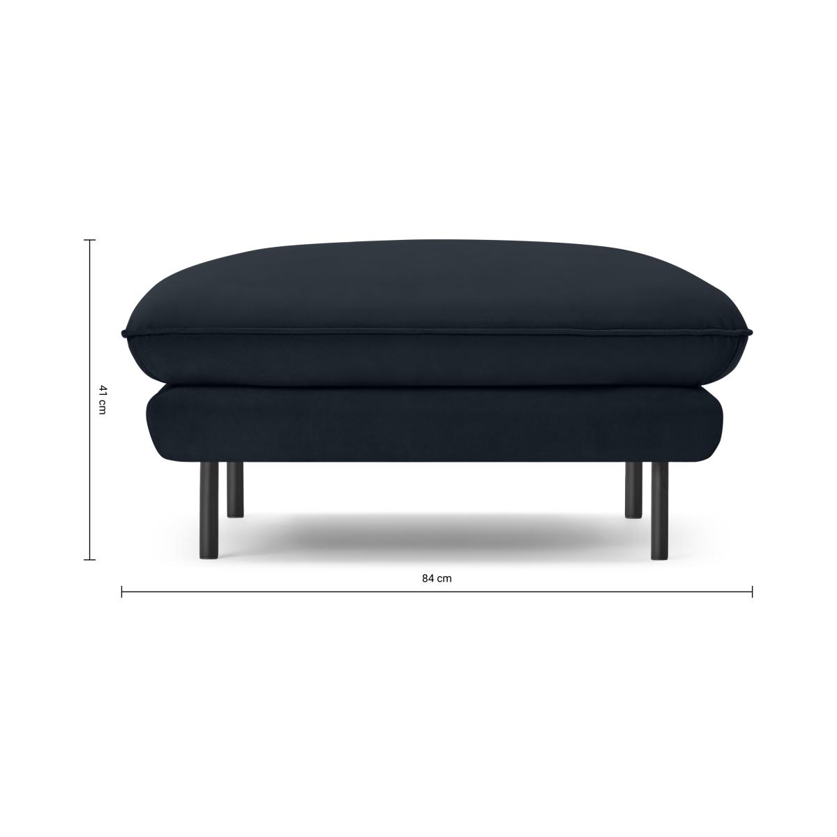 Analia Soft Filled Pillow Top Ottoman, Moonlight Blue Recycled Velvet – image 3