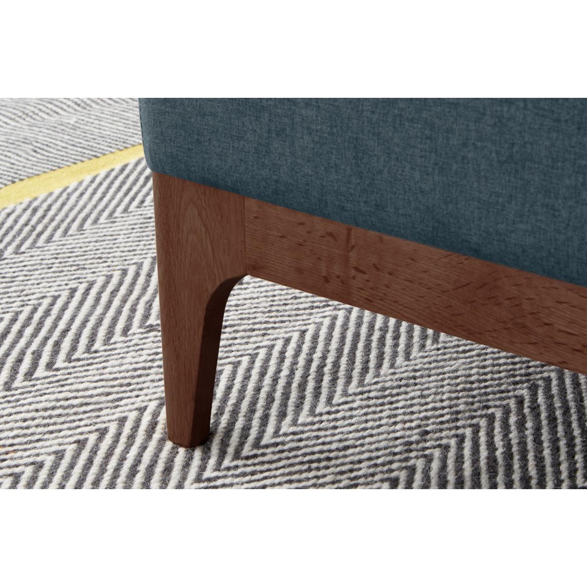 Roscoe Upholstered Ottoman Storage Bench, 110 cm Aegean Blue Fabric with Dark Stain Legs – image 5