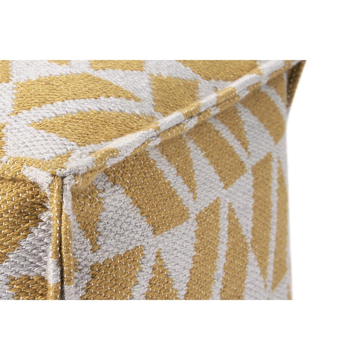 Oblique Indoor/Outdoor Square Pouffe, Yellow & Grey – image 6