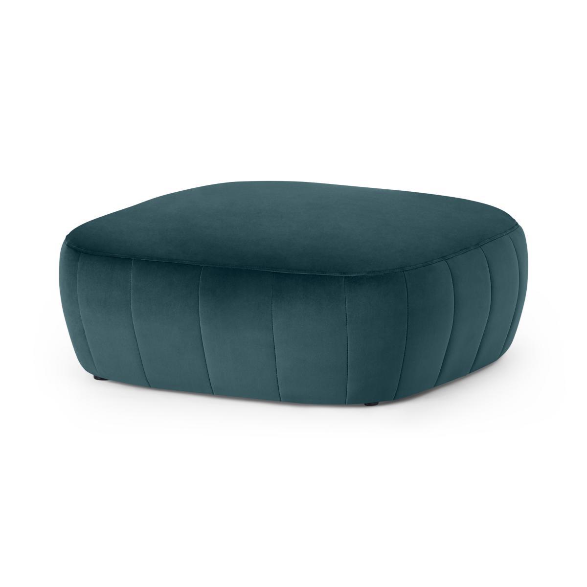 Alixandra Ottoman Pouffe, Large, Steel Blue Velvet – image 3