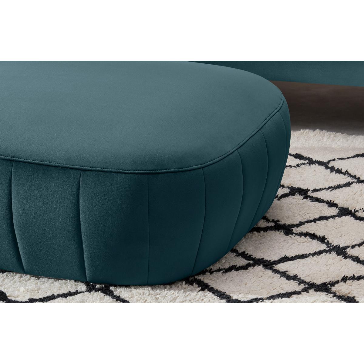 Alixandra Ottoman Pouffe, Large, Steel Blue Velvet – image 5