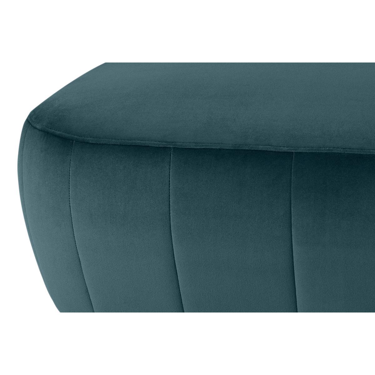 Alixandra Ottoman Pouffe, Large, Steel Blue Velvet – image 7