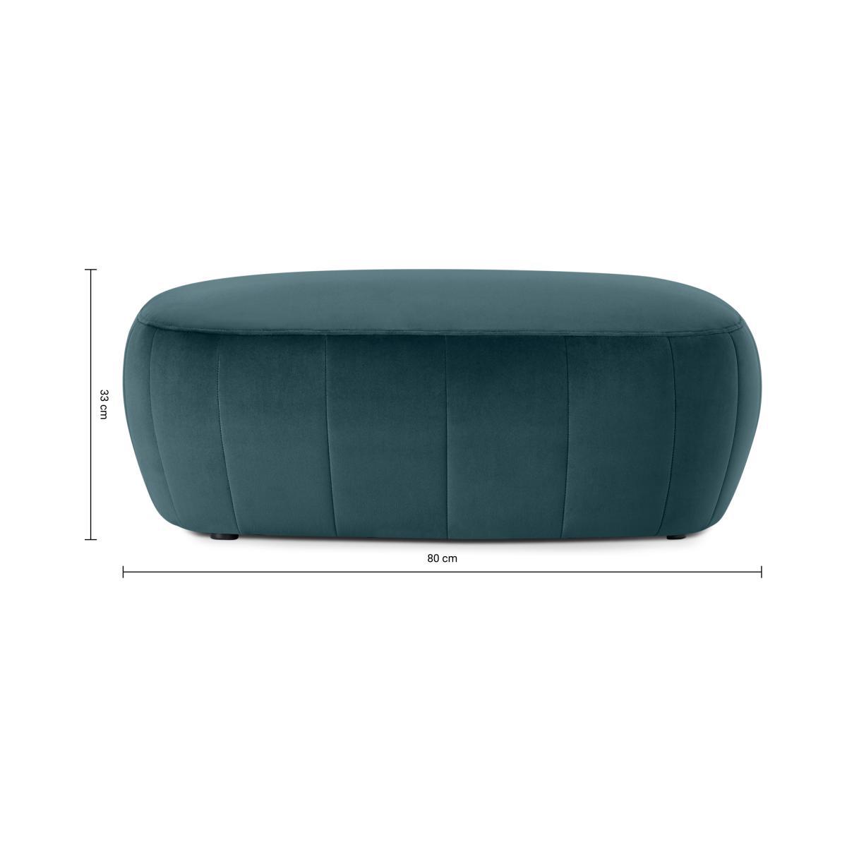 Alixandra Ottoman Pouffe, Large, Steel Blue Velvet – image 9